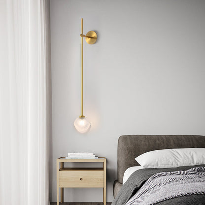1-Light Glass Bubble Globe Slim Wall Light 3