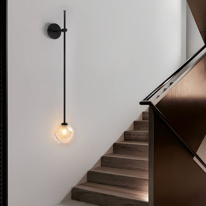 1-Light Glass Bubble Globe Slim Wall Light 4