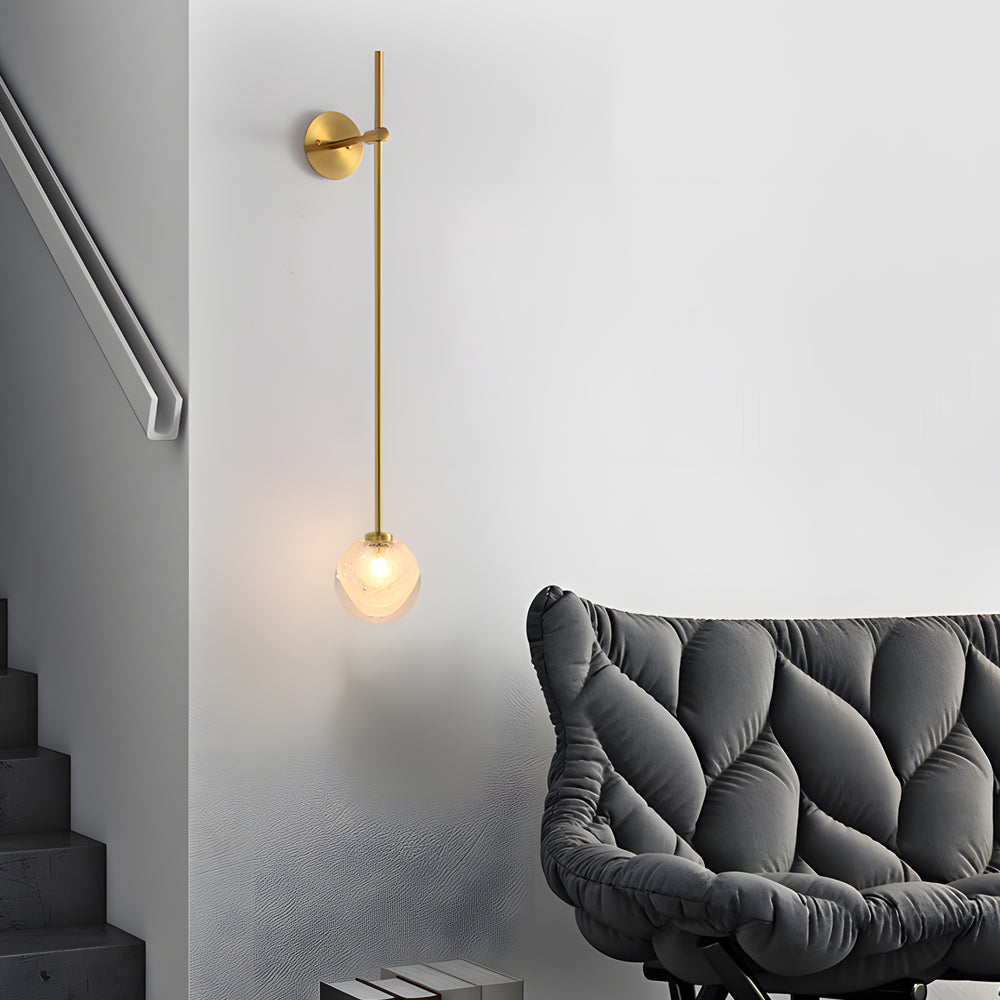 1-Light Glass Bubble Globe Slim Wall Light 5