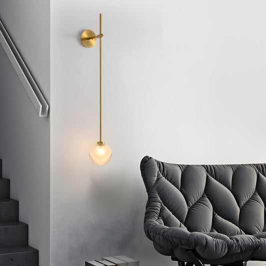 RoyaleGlow Modern Black & Gold Wall Sconce with Bubble Glass Globe