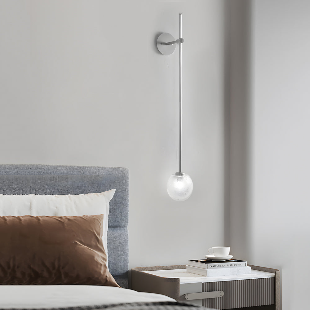 1-Light Glass Bubble Globe Slim Wall Light 7