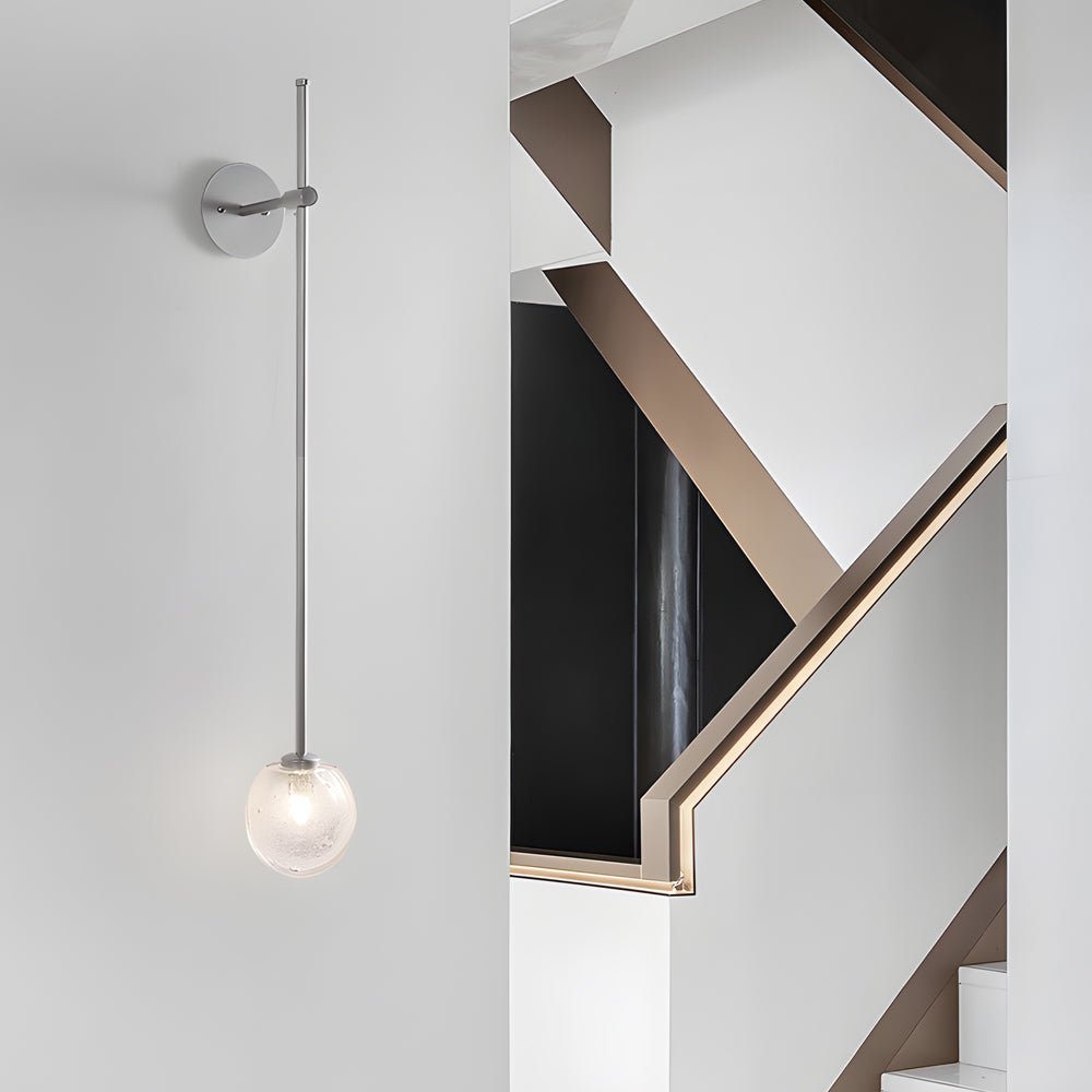 1-Light Glass Bubble Globe Slim Wall Light 8