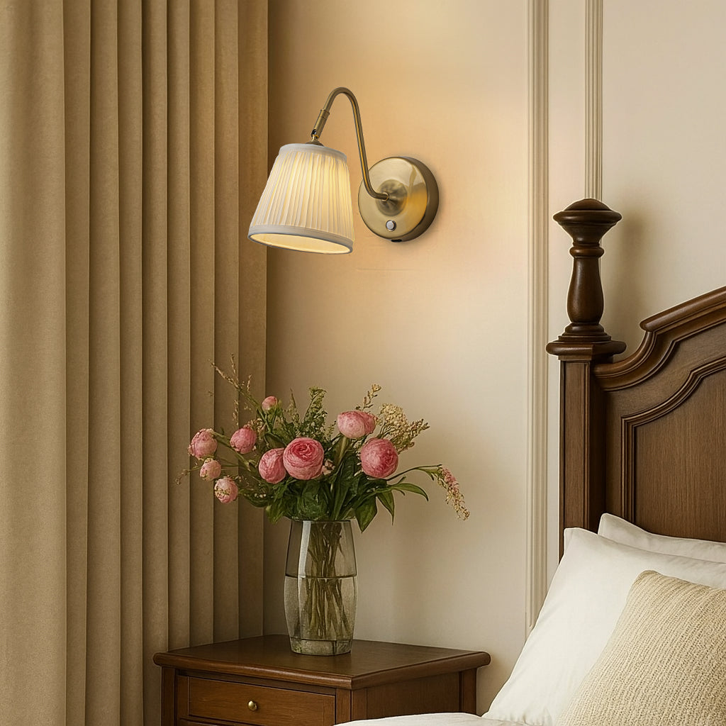 1-Light W6" Vintage Brass Battery Operated Wall Sconces Dimmable Integrated LED Rechargeable Cordless Swing Head Wall Lamp for Bedroom or Corridors 1