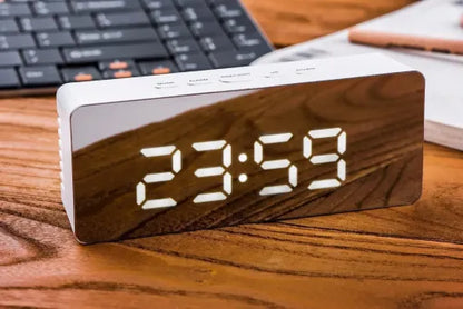 Royaleva Digital Alarm Clock Smart Mirror Desktop Bedside Nightlight