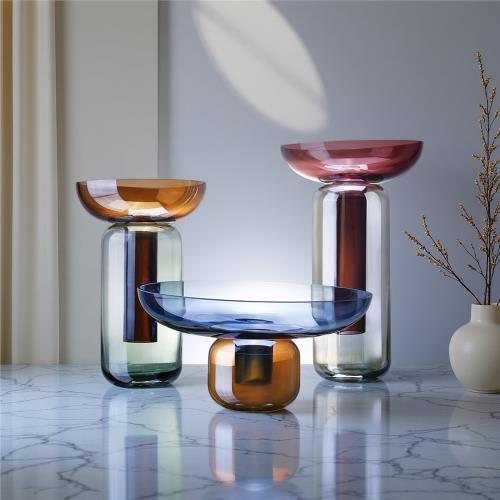 Royelux Modern Gradient Glass Vase - Minimalist Tabletop Decor