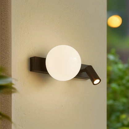 LuxRoyale Modern Alabaster Wall Sconce with Adjustable LED Reading Light