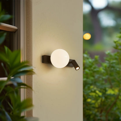 LuxRoyale Modern Alabaster Wall Sconce with Adjustable LED Reading Light