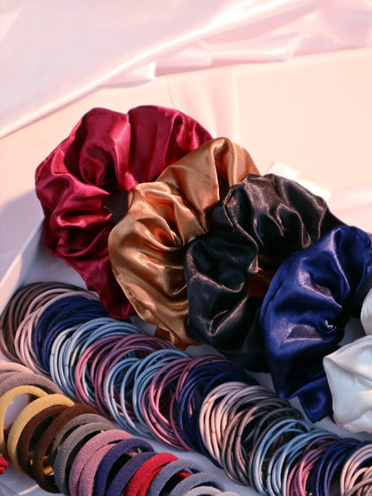 1085PCS Dark Hair Accessories for Woman Set Seamless Ponytail Holders Variety Hair Scrunchies HairBands Scrunchy Hair Ties 2