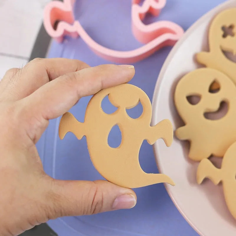 10Pcs/ Set Halloween Cookie Cutters DIY Ghost Face Biscuit Fondant Embosser Stamp Cake Decorating Tool Baking Supplies 5