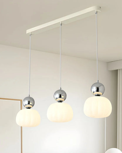 RoyaleGlow Cream Bauhaus Style Art Deco Glass Pendant Light for Modern Spaces