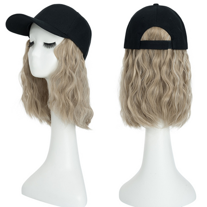 Royaleva Heat Resistant Synthetic Wavy Wig Extension Baseball Cap