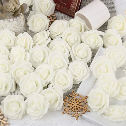 10/20/50Pcs Artificial Foam Rose Flowers PE Fake Flower for Home Room Dceor Wedding Party Halloween Thanksgiving Christmas Decor 2