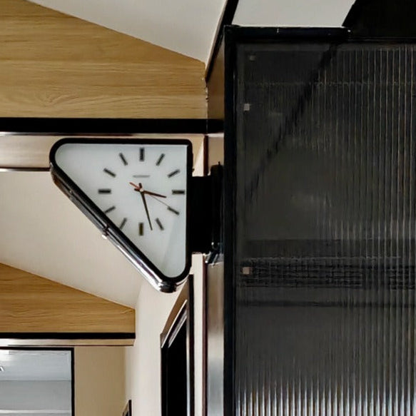 Royelux Modern Dual-Sided Geometric Metal Wall Clock | Premium Architectural Statement Decor