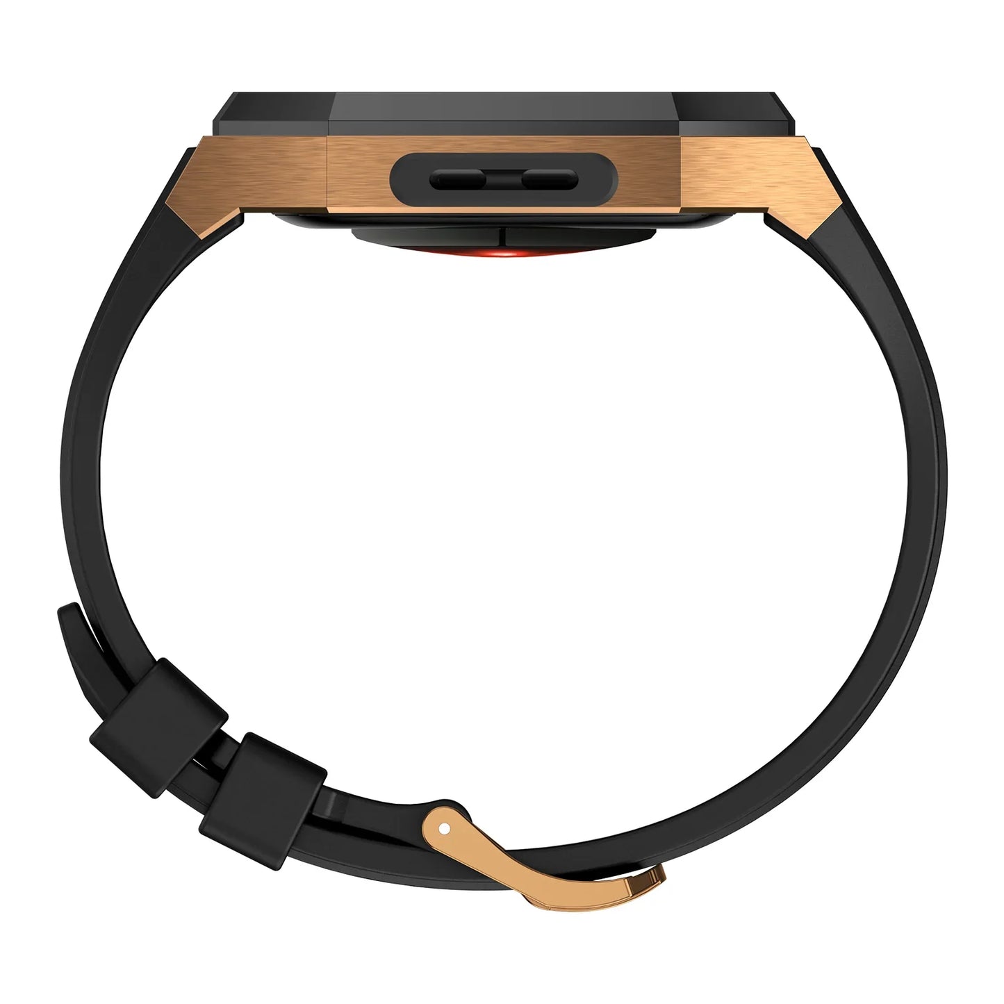 RoyaleGlow AP9009 Fluororubber Band Stainless Steel Case For Apple Watch