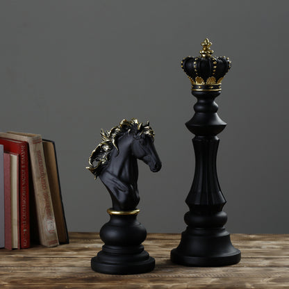 Royelux Modern Chess Statues - King, Queen & Knight Home Decor