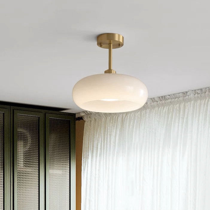 Royelux Glass Pendant Light Bread Shape Dimmable Artistic Stained-Glass Chandelier