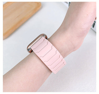 RoyaleGlow Armor Warrior Silicone Magnetic Watch Strap for Apple Watch