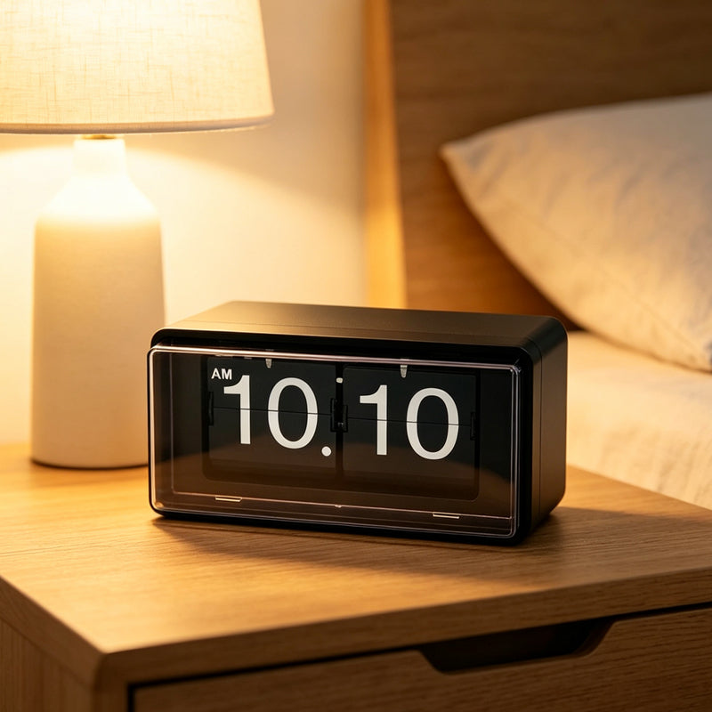 Lumora Modern Retro Desk Flip Clock with Automatic Page Display