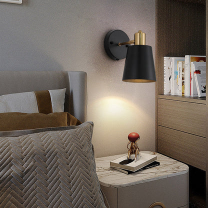 Royaleva Modern Brushed Black Gold Conical Wall Sconce, IP20 Conical Wall Light