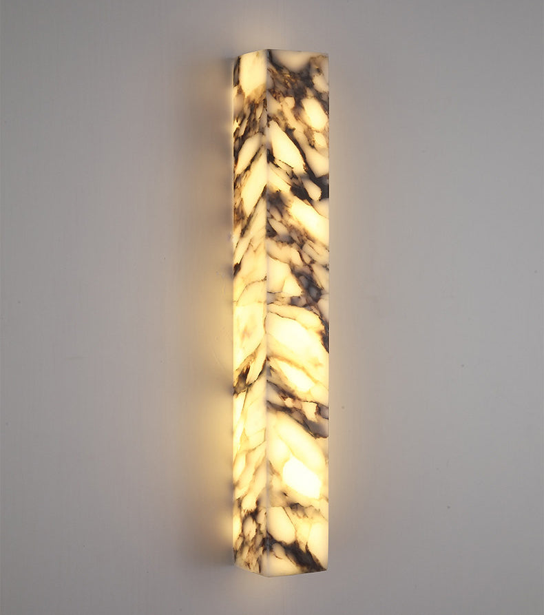 Royelux Marble & Aged Brass Wall Sconce | Modern Cloudstone 2-Light G9 Fixture