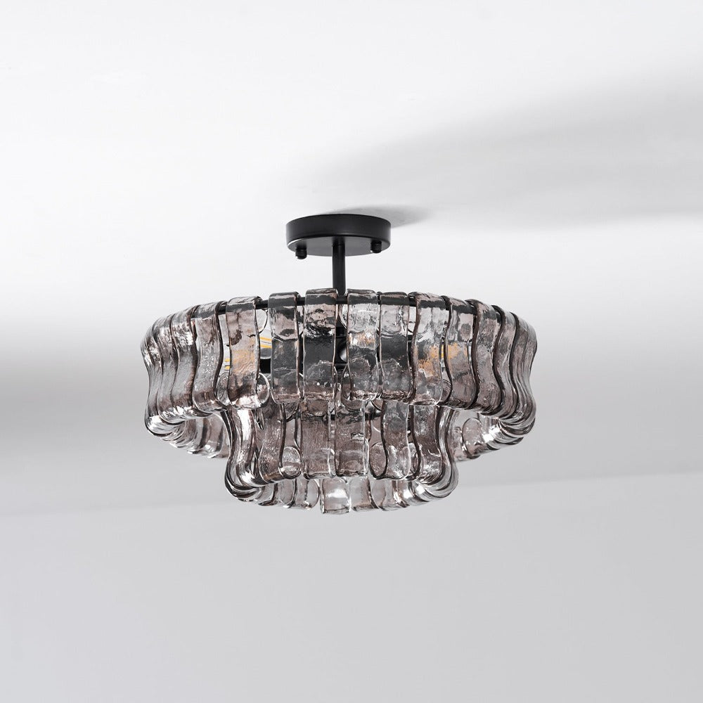 RoyaleGlow Murano Glass Semi Flush Mount Ceiling Light Fixture