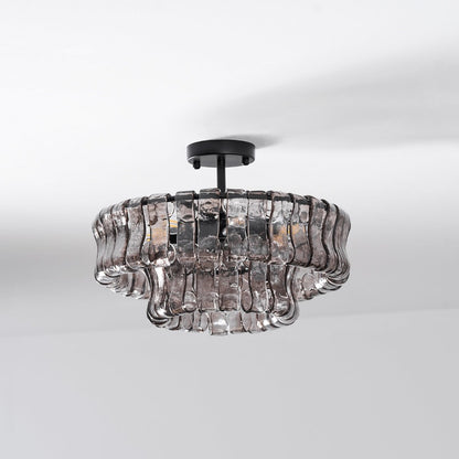 RoyaleGlow Murano Glass Semi Flush Mount Ceiling Light Fixture