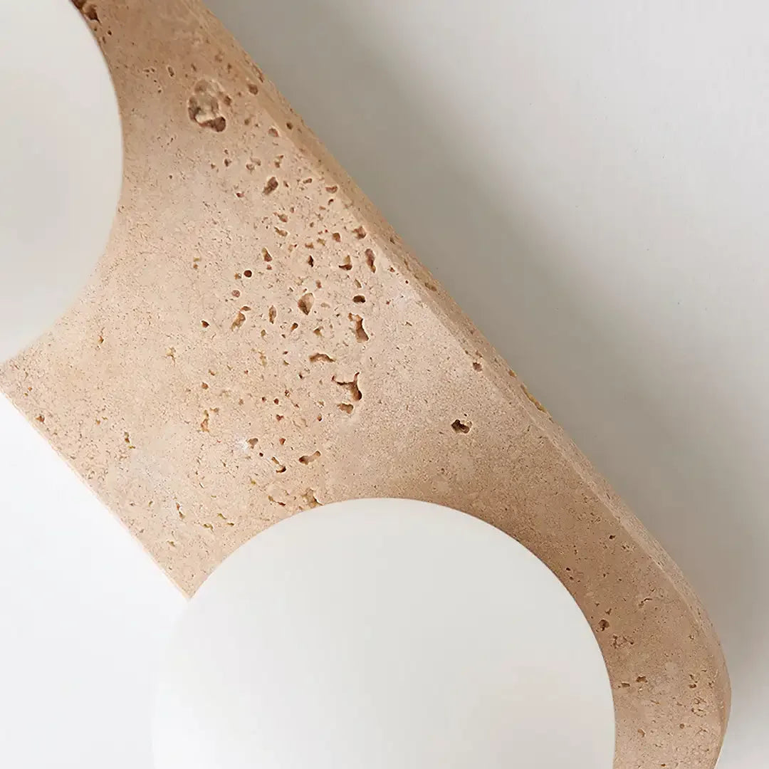 Royelux Natural Travertine Wall Sconce Modern Stone LED Wall Light