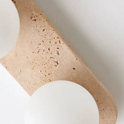 Royelux Natural Travertine Wall Sconce Modern Stone LED Wall Light