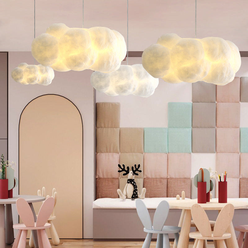 Rayvia Modern LED Cloud Pendant Light, Contemporary Ceiling Lamp for Dreamy Bedroom