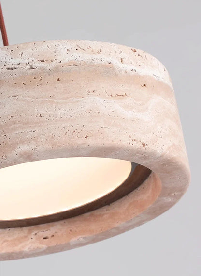 LuxRoyale Modern Travertine Pendant Light - Natural Stone LED for Dining & Kitchen