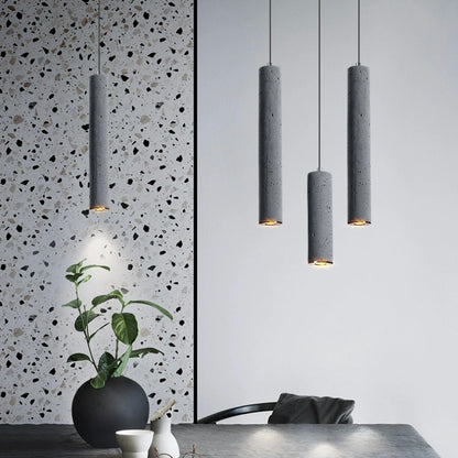 Royaleva Modern Concrete Pendant Light, Industrial Contemporary Ceiling Fixture