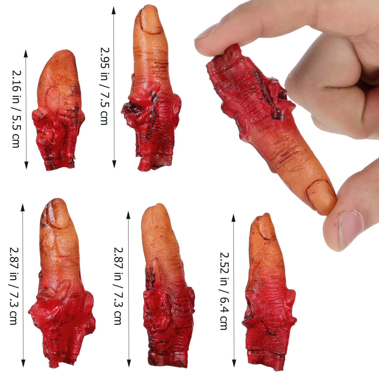 10pcs Halloween Bloody Fingers Articulated Dark Red Fake Fingers Party Prank Props Halloween Haunted House Layout Decoration 2