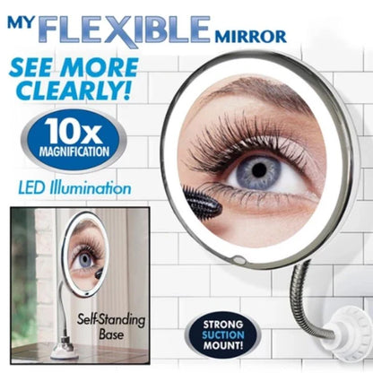Luxora 10X Magnifying LED Lighted Flexible Mirror