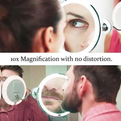 Luxora 10X Magnifying LED Lighted Flexible Mirror