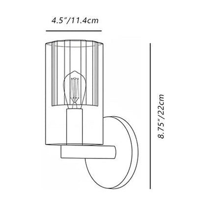 RoyaleGlow Modern Ribbed Crystal Wall Sconce - Elegant Brass Fluted Glass Light