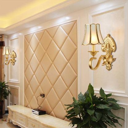 RoyaleGlow Vintage Gold Ornate Wall Sconce-Elegant Luxury Interior Lighting Fixture