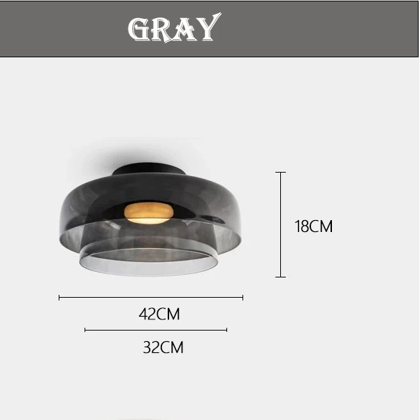 LuxRoyale Nordic LED Glass Flush Mount Ceiling Lamp for Living Room, Bedroom & Hallway