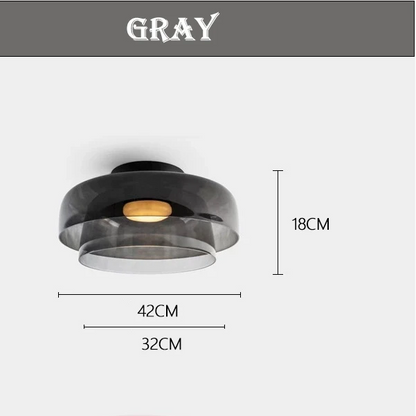 LuxRoyale Nordic LED Glass Flush Mount Ceiling Lamp for Living Room, Bedroom & Hallway