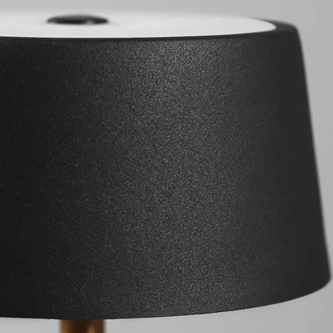 LuxRoyale Modern Marble Table Lamp with  Black Shade Brass Accent