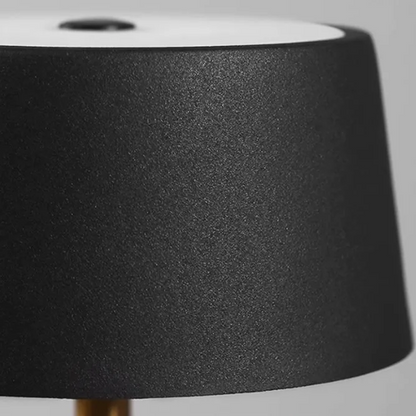 LuxRoyale Modern Marble Table Lamp with  Black Shade Brass Accent