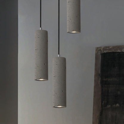 Royaleva Modern Concrete Pendant Light, Industrial Contemporary Ceiling Fixture