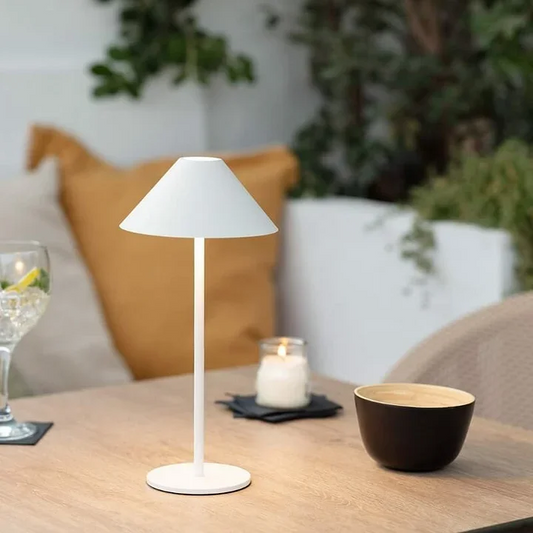 Royelux Cordless Cone Lamp - Dimmable & Waterproof - White / Medium