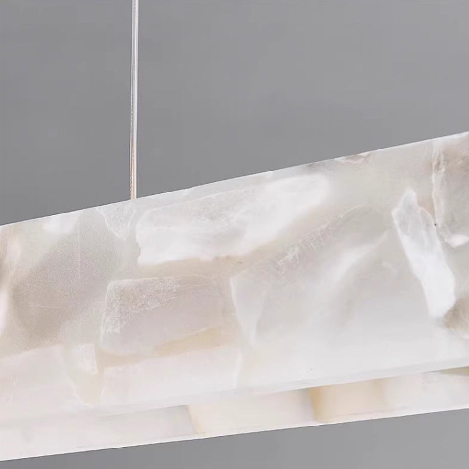 Royelux Modern Marble Linear Chandelier for Kitchen Island & Dining Room