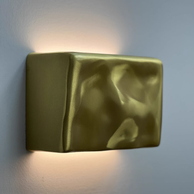RoyaleGlow Modern Gold Curved LED Wall Light Waterproof Up Down Sconce