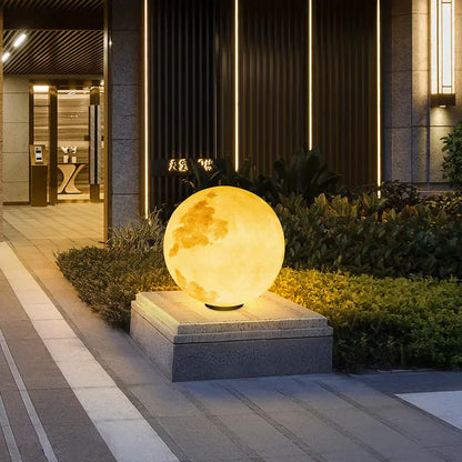 RoyaleGlow Solar Outdoor Moon Globe Light - Resin & Fiberglass Sphere Lamp