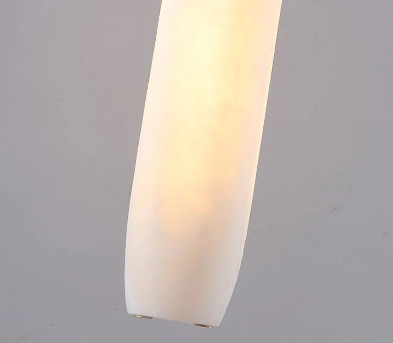 RoyaleGlow Modern Alabaster Wall Sconce - Elegant Brass & Stone Fluted Light
