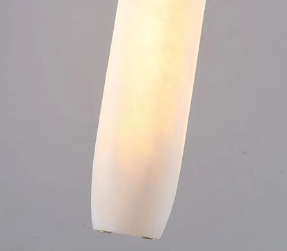 RoyaleGlow Modern Alabaster Wall Sconce - Elegant Brass & Stone Fluted Light