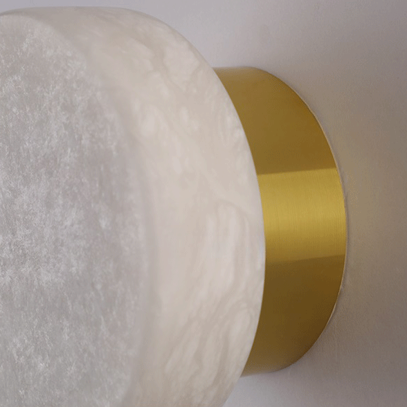 LuxRoyale Luxury Spanish Natural Marble Circular Wall Lamp