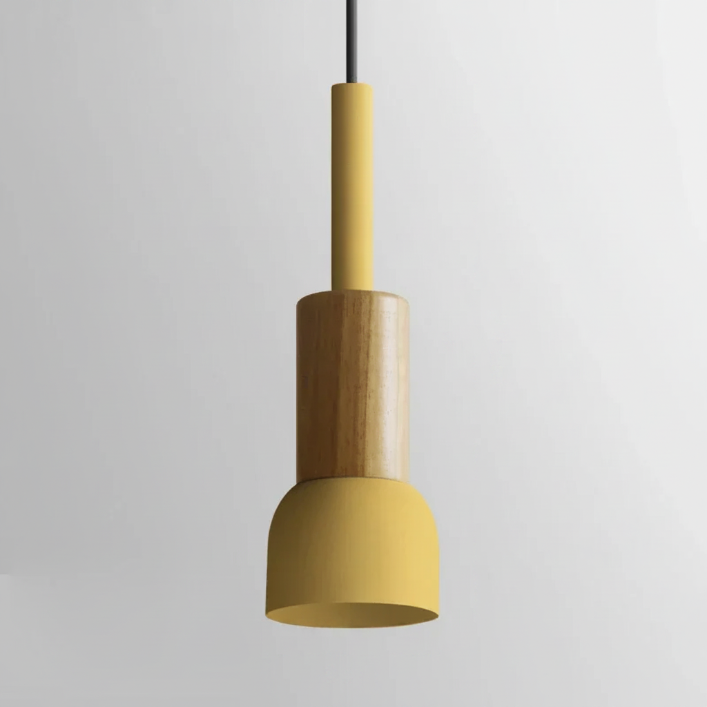 Royaleva Modern Scandinavian Oak & Aluminum Dome Pendant Light