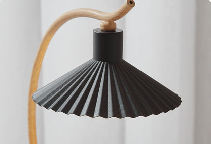 LuxRoyale Dimmable Candle Warmer Lamp with Timer, Wood Base & Pleated Shade